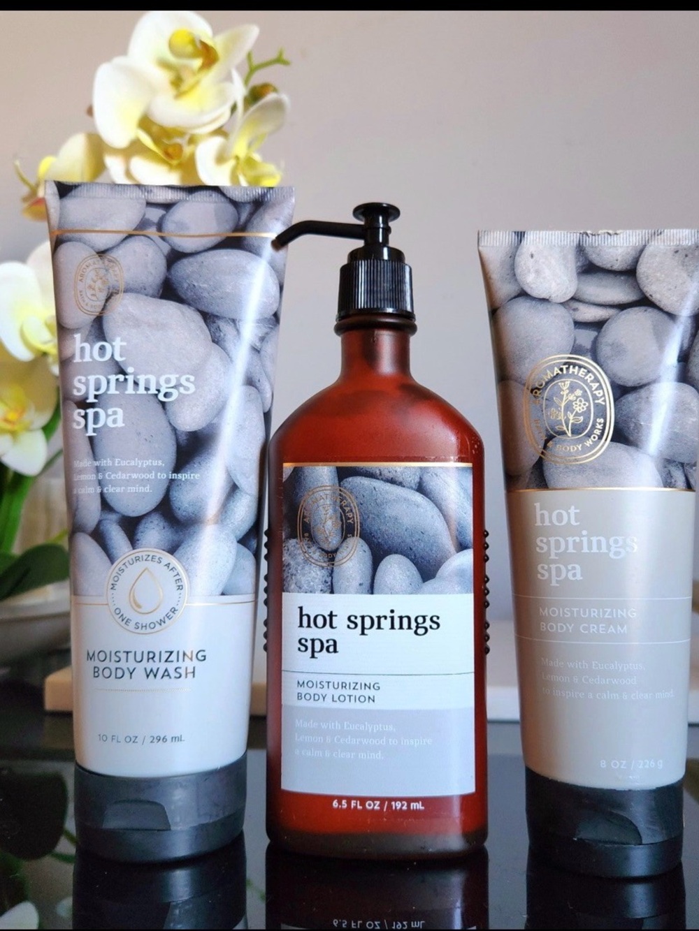 Bath and body works Aromatherapy Hot Springs Spa body lotion wash 3pc. NEW